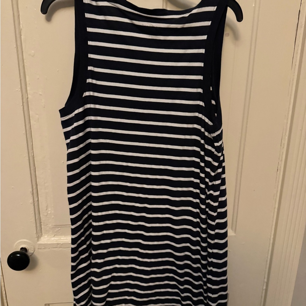 Pact Lg Stripe Navy White Stripe Softspun Dress Washed Once Never Worn - Picture 4 of 4